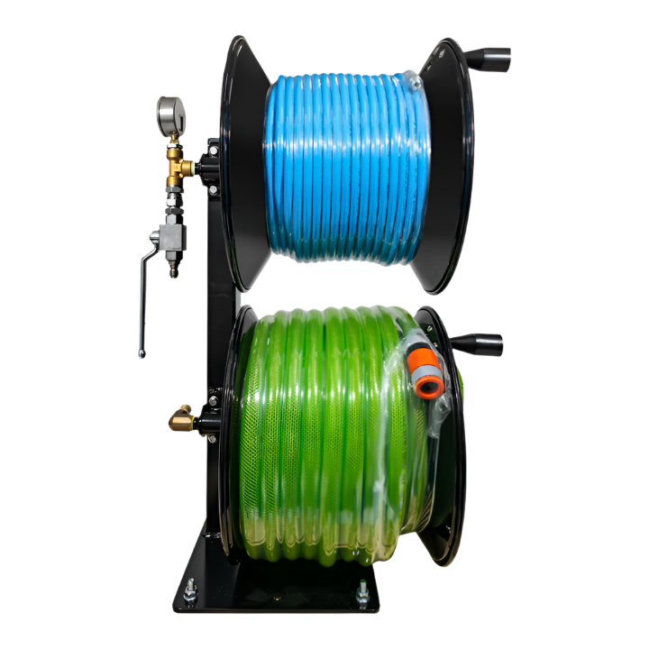 Hose Reel Stacker Complete w/ 60m 1/4" Jetter Hose