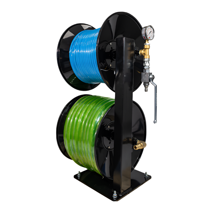 Hose Reel Stacker Complete w/ 60m 1/4" Jetter Hose